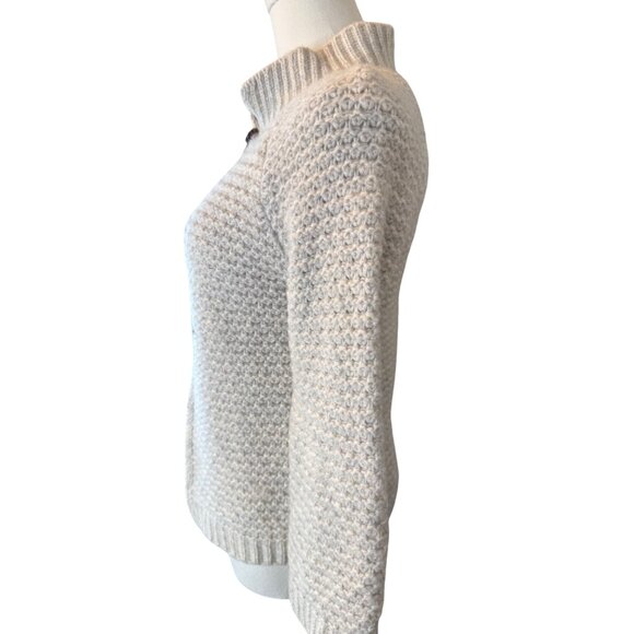 ZARA Beige Small Wool Blend Knit Cardigan Sweater Jacket Button Closures - Picture 15 of 16